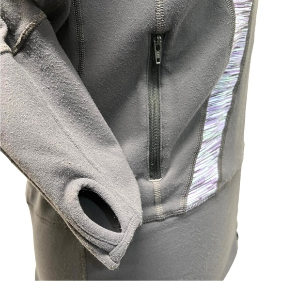 Lululemon Athletica Stride Gray Purple Space Dye Zip Front Hood Athletic Jacket - Picture 9 of 13